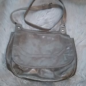 Frye Gray Leather Crossbody Bag